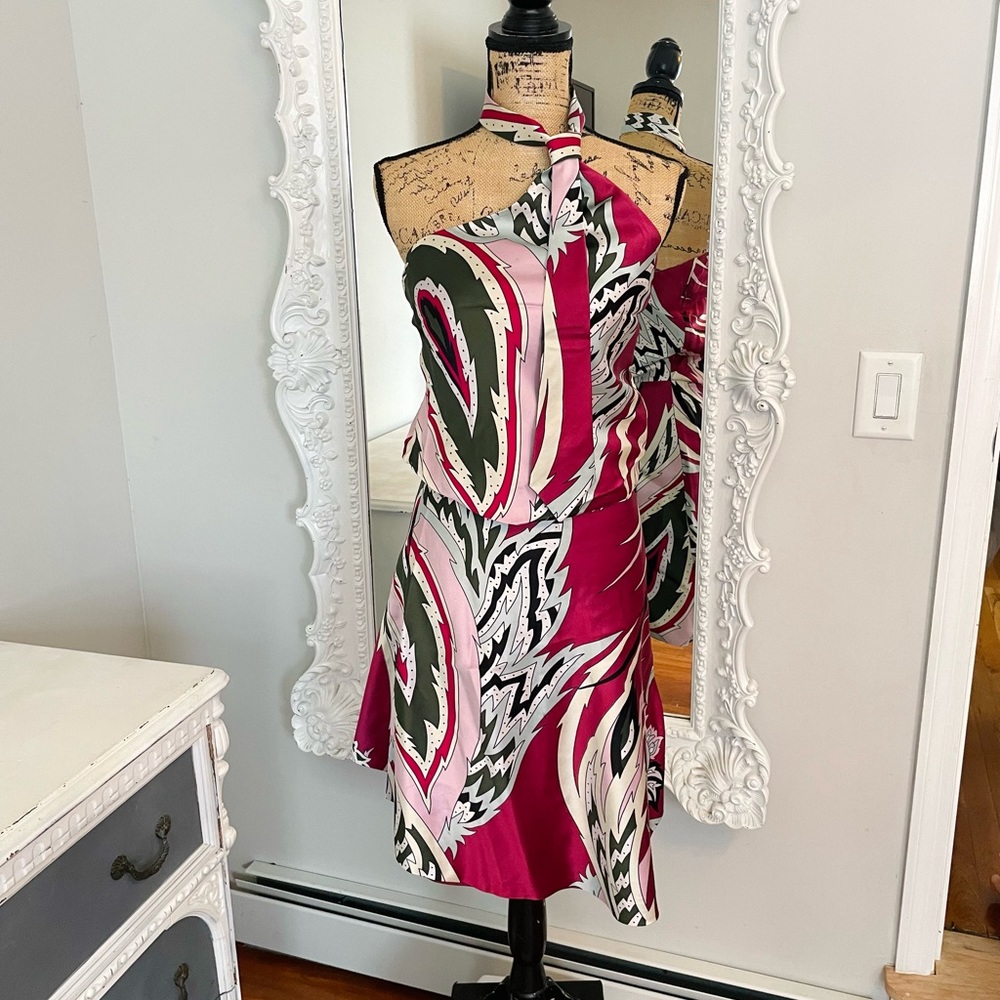 AUTHENTIC RARE Alexander McQueen VINTAGE SS01 Voss Paisley Print SILK Dress